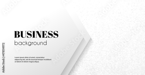 White abstract vector business banner. Minimal background with arrow and copy space for text. Facebook cover, social media header