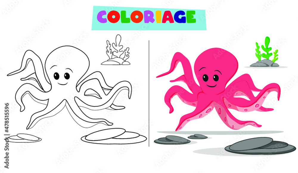 Octopus Animals coloring pages for kids printable free  coloing4kidscom