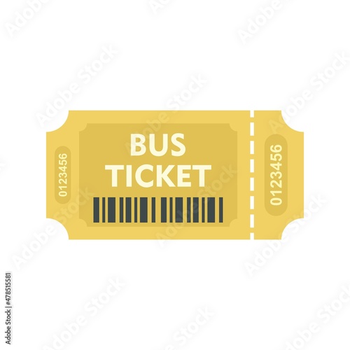 Pay bus ticket icon flat isolated vector