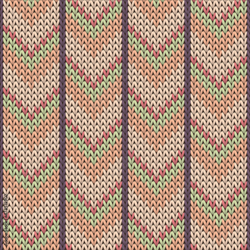 Chunky downward arrow lines knitting texture