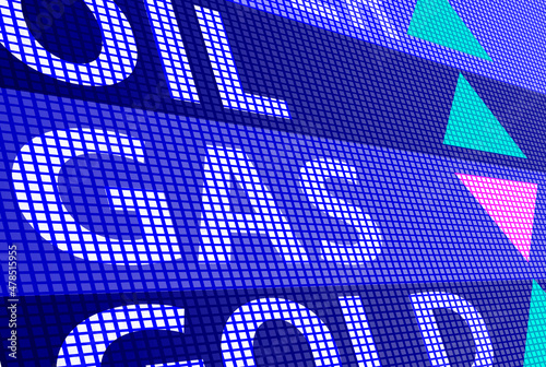 Photography lowering the fall in gas prices , the screen on the stock exchange close-up