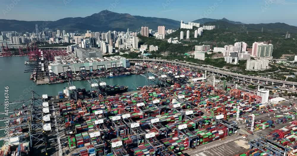 Top view of Hong Kong cargo terminal Top view of Hong Kong cargo terminal