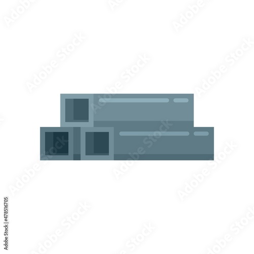 Structural metal bars icon flat isolated vector
