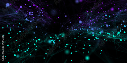 Abstract background simulating neural network