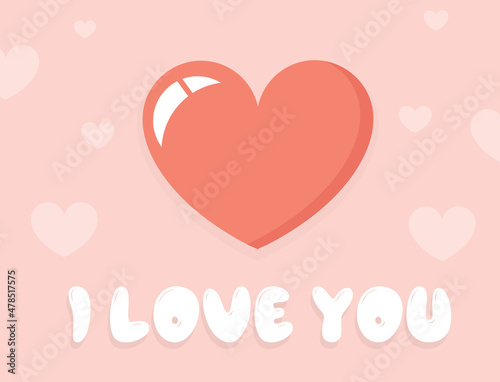 I Love You card. Valentine's Day, declaration of love. Love postcard.