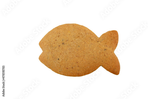 Canvas Print Gingerbread in a shape of fish isolated on a white background