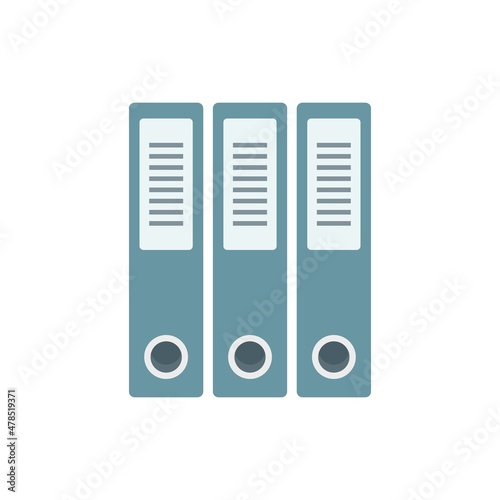 Plastic folders icon flat isolated vector