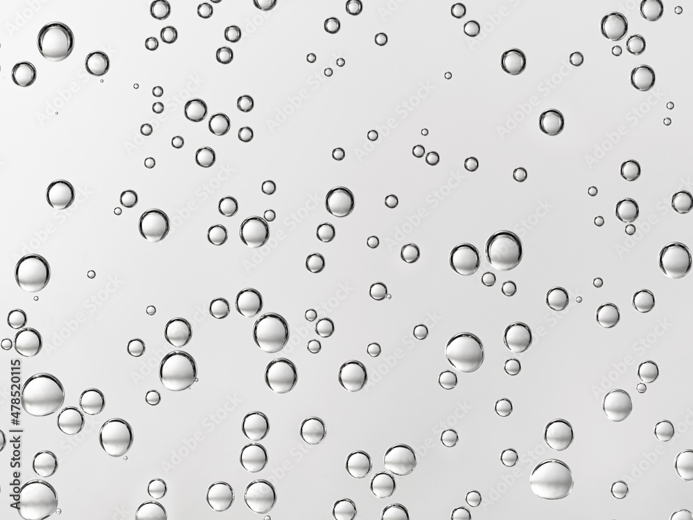 Bubbles in water on white background. Closeup
