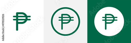 Peso Philippine money currency icon vector.