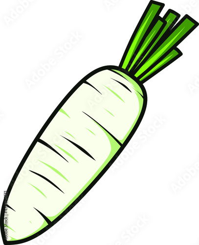 white radish vegetable, vector design