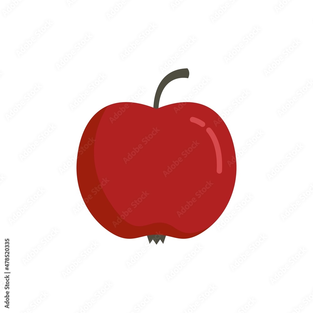 Obraz premium Eco apple icon flat isolated vector