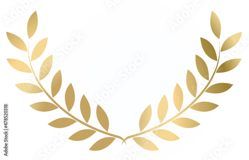 Gold laurel wreath vector isolated on a white background	