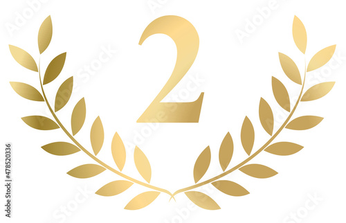 Gold laurel wreath 2 vector isolated on a white background	