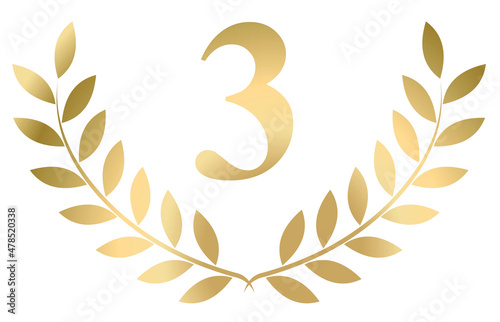 Gold laurel wreath 3 vector isolated on a white background	