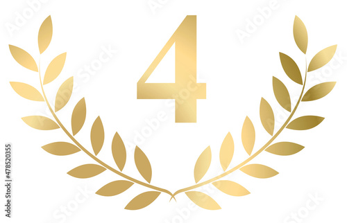 Gold laurel wreath 4 vector isolated on a white background	