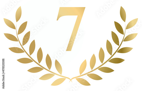 Gold laurel wreath 7 vector isolated on a white background	