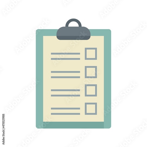 Check to-do list icon flat isolated vector