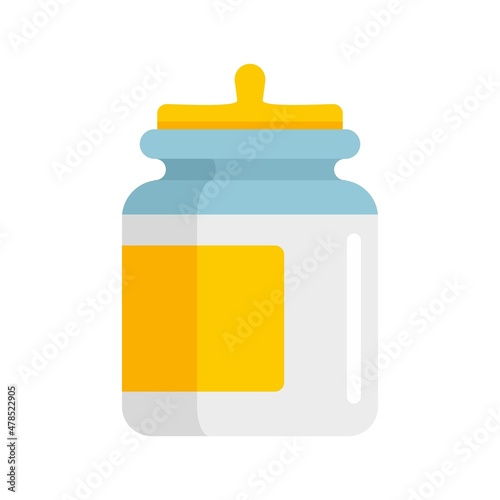 Food storage jar icon flat isolated vector