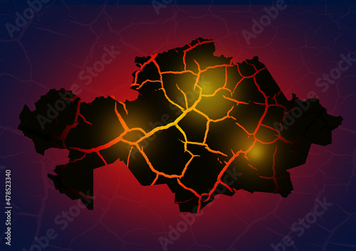 The map of Kazakhstan