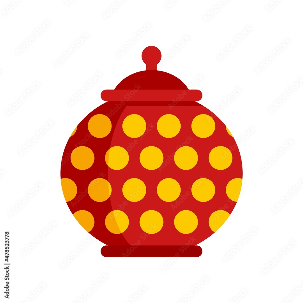 Food ceramic pot icon flat isolated vector Food ceramic pot icon flat isolated vector