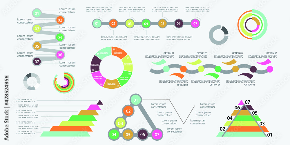 Infographic elements for annual reports