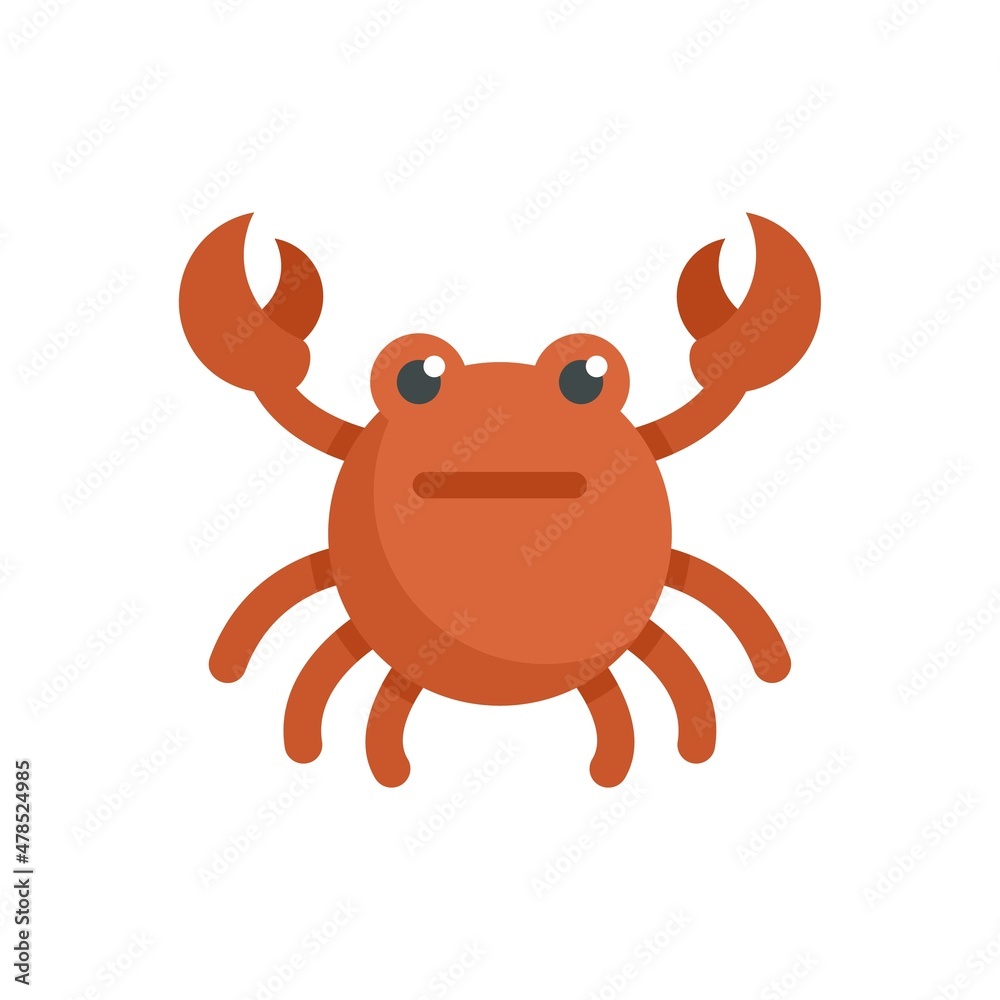 Fototapeta premium Crab bath toy icon flat isolated vector