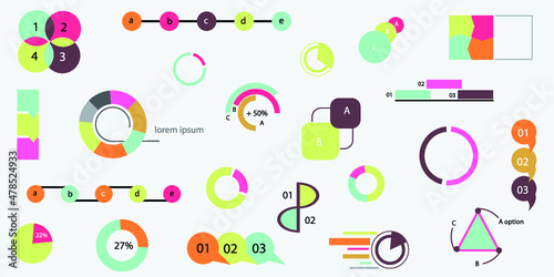 Infographic elements for annual reports