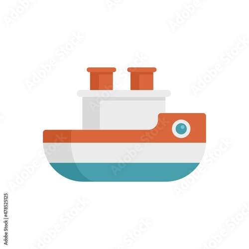 Ship bath toy icon flat isolated vector