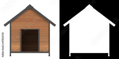 3D rendering illustration of a doghouse