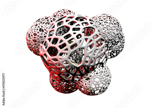 3d Organic coral growth isolated on white