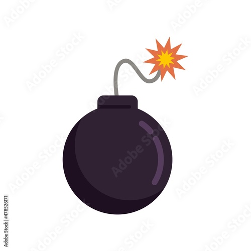 Teen problems bomb icon flat isolated vector