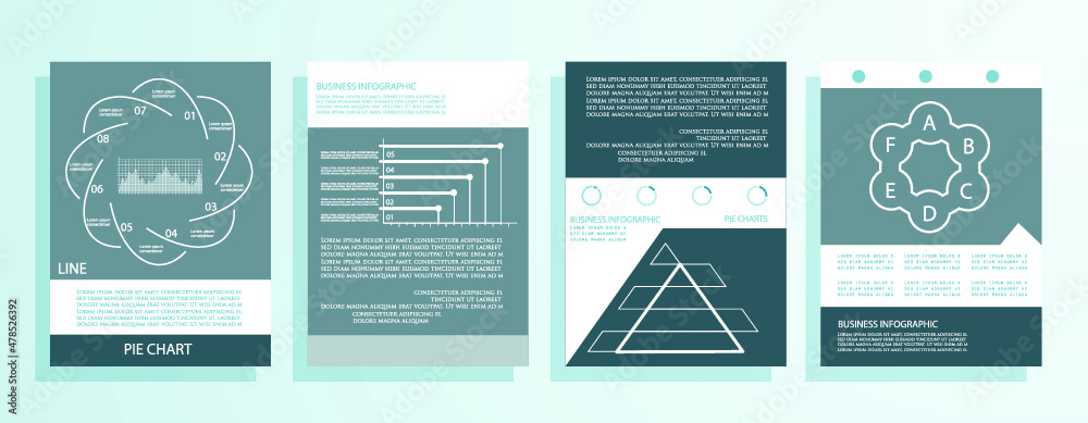 Naklejka premium Cards for business data visualization