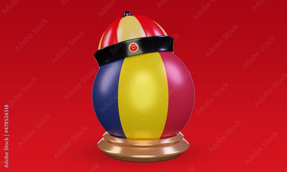 3d chinese newyear Chad flag rendering front view