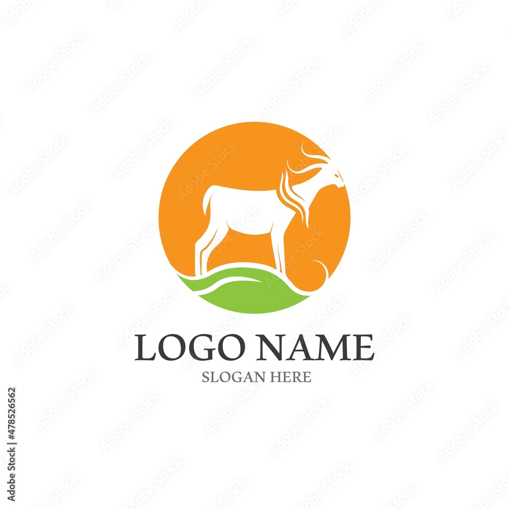 Obraz premium Goat Logo Template vector icon