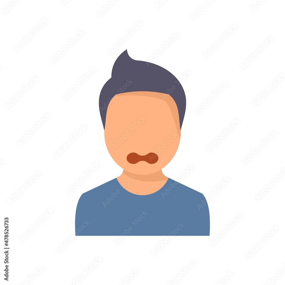 Bad teen problems icon flat isolated vector Bad teen problems icon flat isolated vector