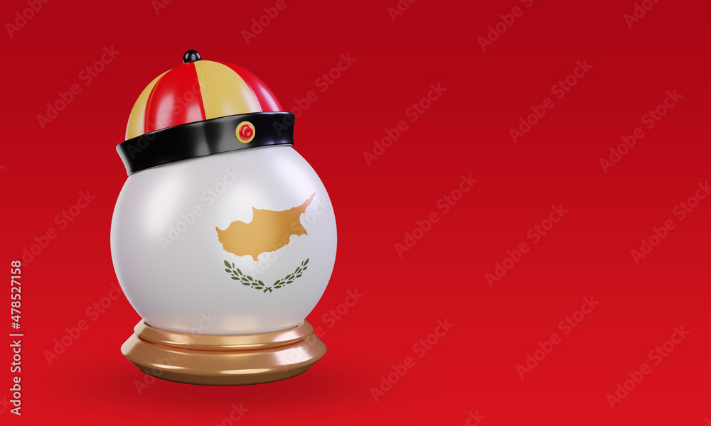 3d chinese newyear Cyprus flag rendering left view