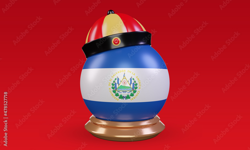 3d chinese newyear El Salvador flag rendering front view