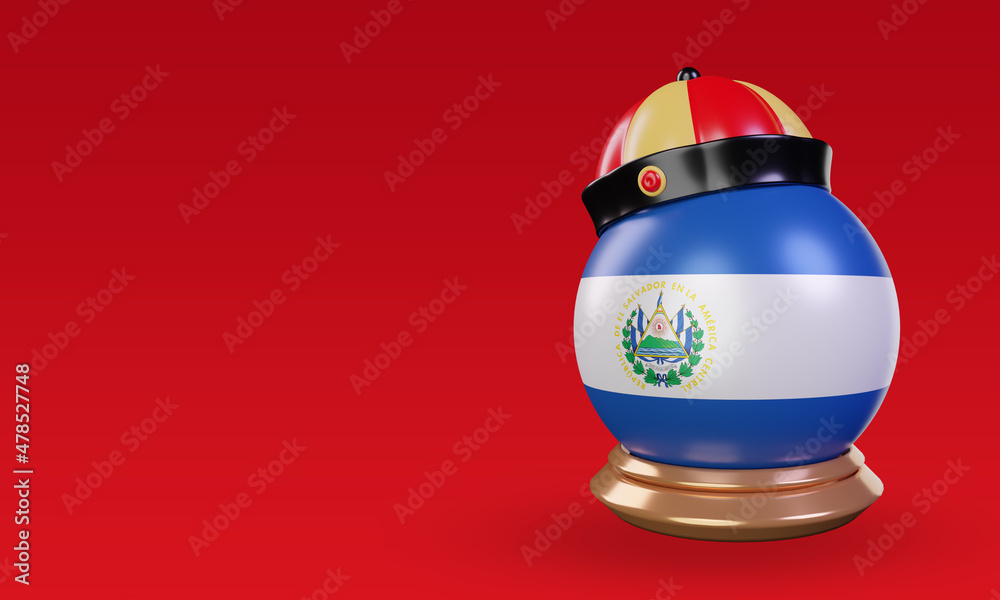 3d chinese newyear El Salvador flag rendering right view