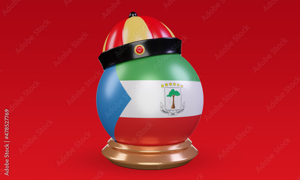 3d chinese newyear Equatorial Guinea flag rendering front view
