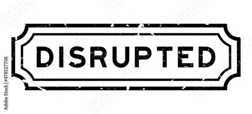 Grunge black disrupted word rubber seal stamp on white background