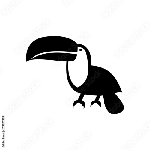 Tropical bird, keel-billed toucan with big beak.