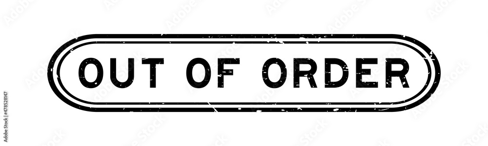 Grunge black out of order word rubber seal stamp on white background Grunge black out of order word rubber seal stamp on white background