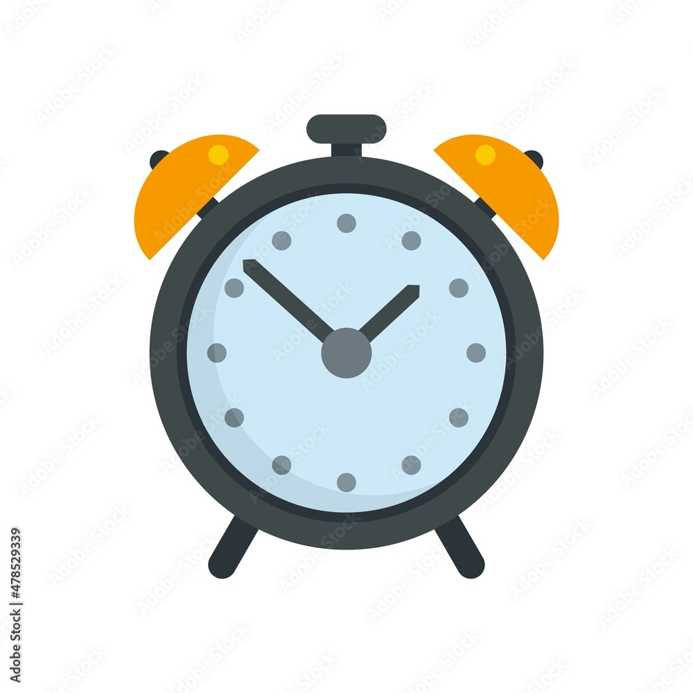 Syllabus alarm clock icon flat isolated vector Syllabus alarm clock icon flat isolated vector