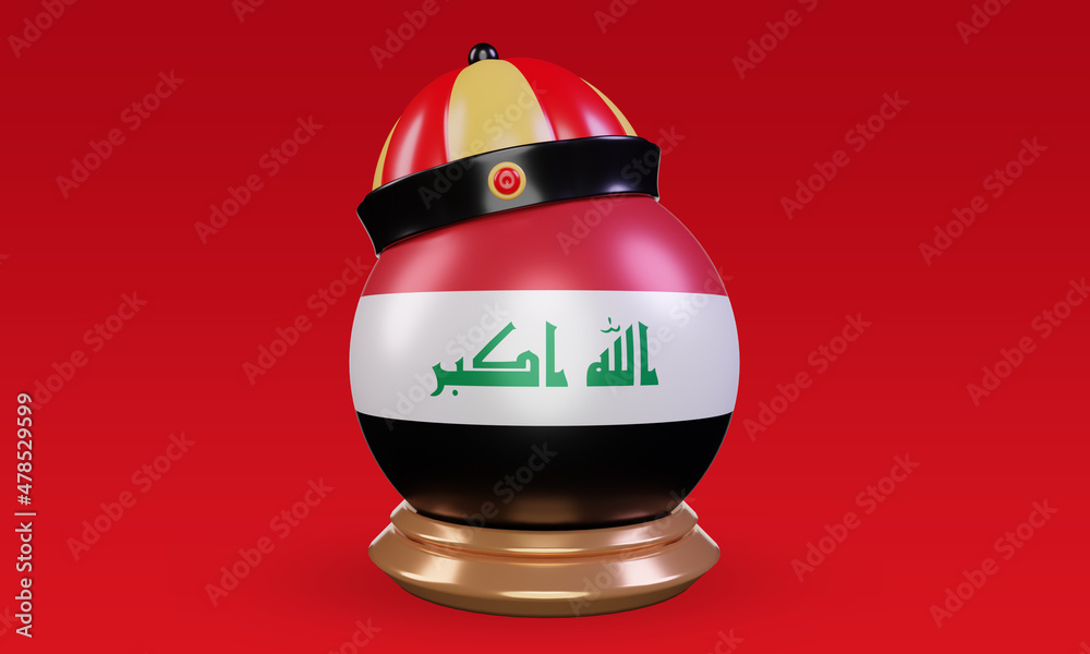 3d chinese newyear Iraq flag rendering front view