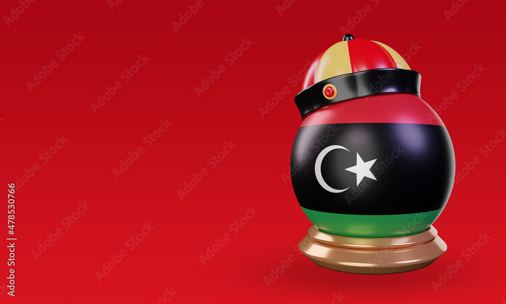 3d chinese newyear Libya flag rendering right view