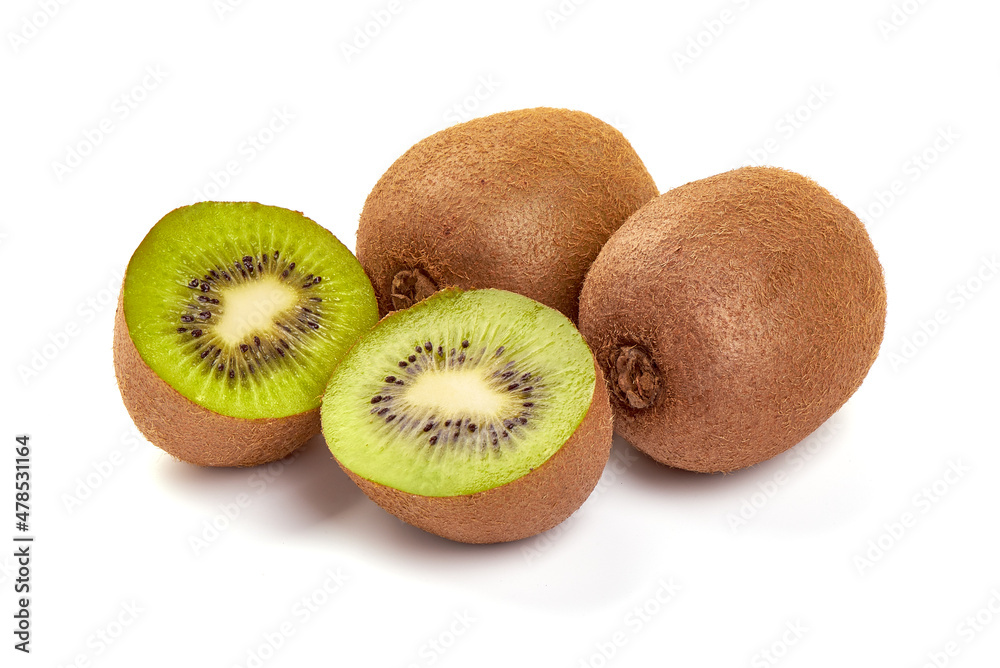 Obraz premium Kiwi fruit, isolated on white background.
