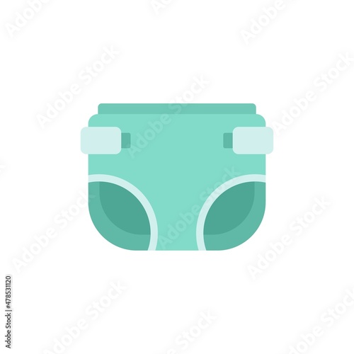 Antibacterial diaper icon flat isolated vector