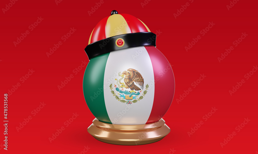 3d chinese newyear Mexico flag rendering front view