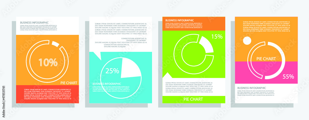 Naklejka premium Cards for business data visualization