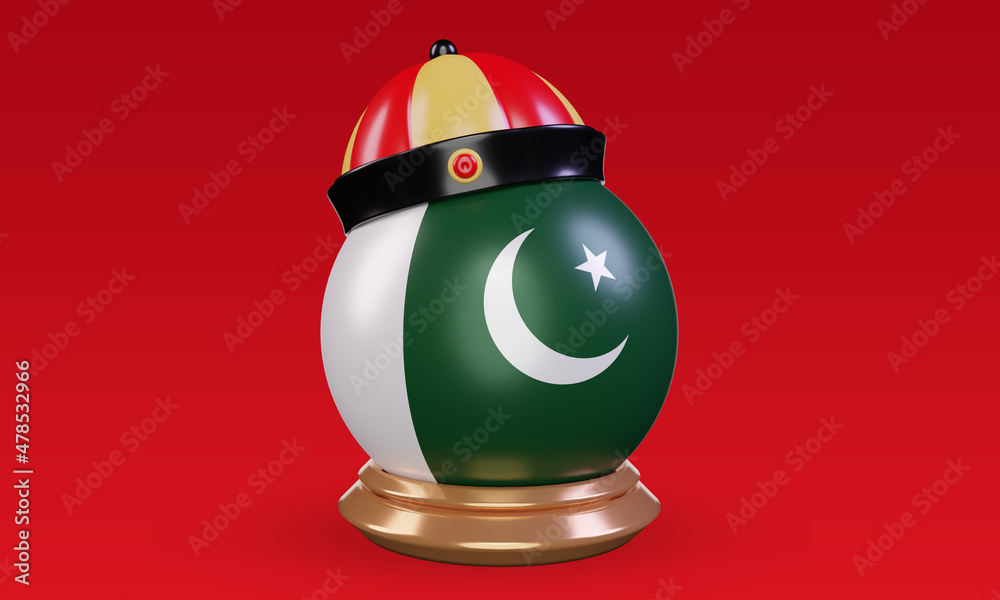 3d chinese newyear Pakistan flag rendering front view